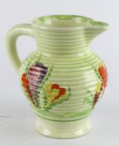 Clarice Cliff Bizarre 564 'George' jug, with floral decoration, makers marks to base, height 17cm