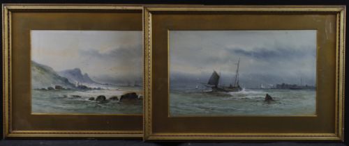 Arderne Clarence (1882-1966). Two watercolours, both depicting coastal scenes with boats, signed