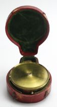 Schmalcalder brass prismatic compass, printed green compass card reads 'Schmalcalders Patent no. 82,