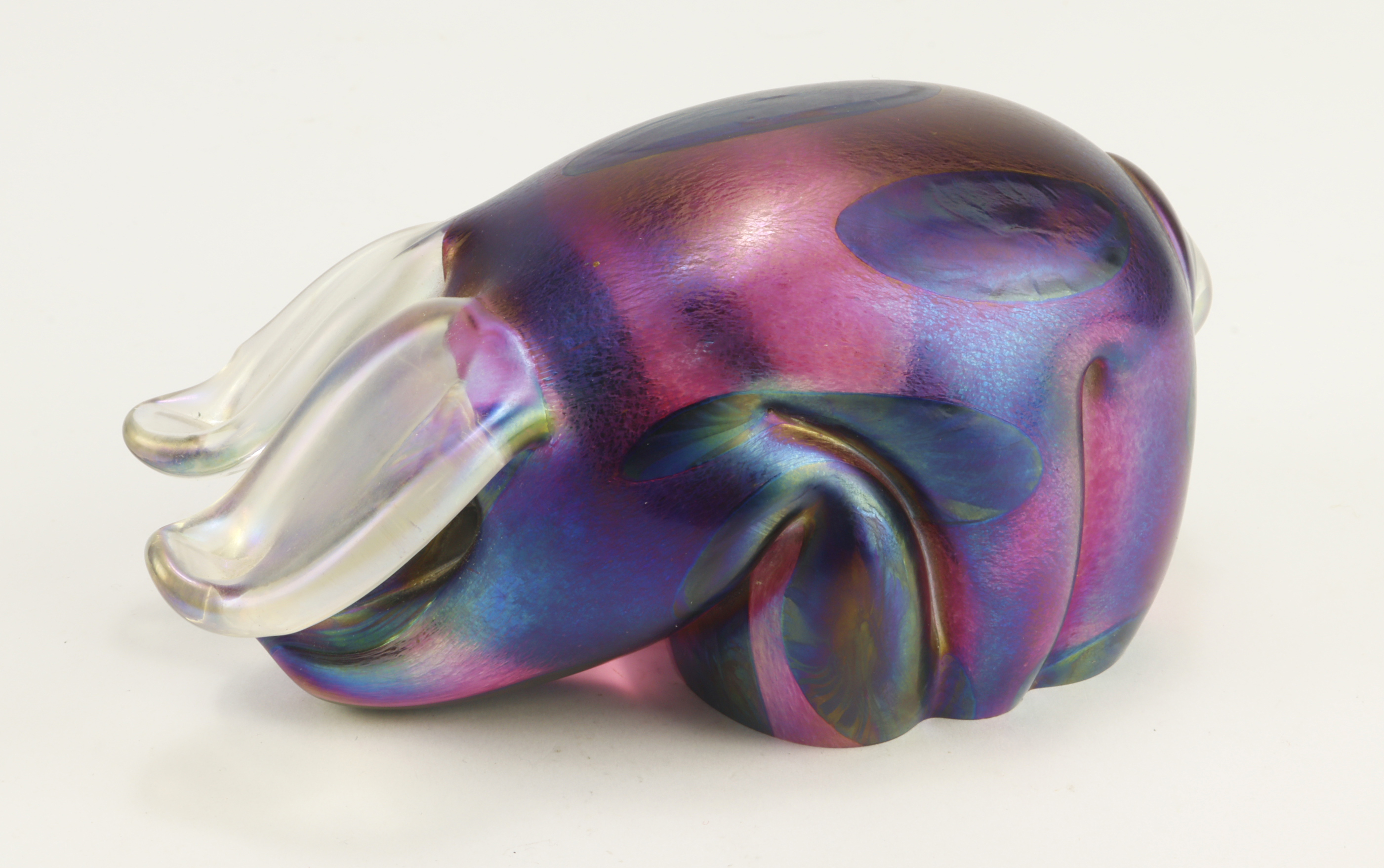 John Ditchfield Glasform pig paperweight, makers label to base and etched 'Glasform', height 65mm