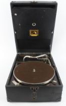 His Masters Voice (HMV) portable gramophone, appears to be in working order