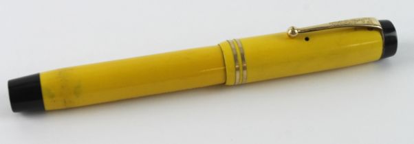 Parker Duofold mandarin fountain pen, with Parker Duofold nib, circa 1930, clip marked 'Parker