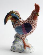 Herend hand painted porcelain figure, depicting a cockerel, height 13.5cm