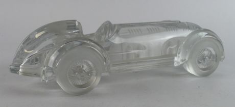 Daum. Xavier Froissart for Daum France crystal 'Monoplace Le Mans' racing car, makers label to side,