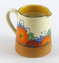 Clarice Cliff Bizarre 'Gay Day' pattern cream / milk jug, height 85mm approx.