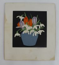 John Hall Thorpe (1874-1947). Woodcut print 'Crocus', signed in pencil by artist to lower right, '