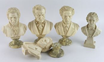 Arnoldo Giannelli. A group of four busts, depicting Mozart, Chopin, Wagner & Beethoven, mostly