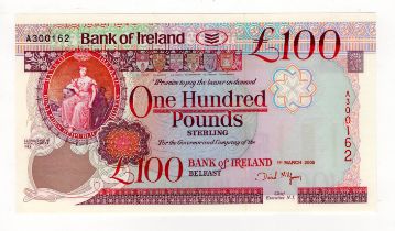 Northern Ireland, Bank of Ireland 100 Pounds dated 1st March 2005, signed David McGowan, first