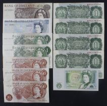 Bank of England (12) a group of '01' and '99' prefixes, Beale 1 Pound (4) a consecutive run of 3