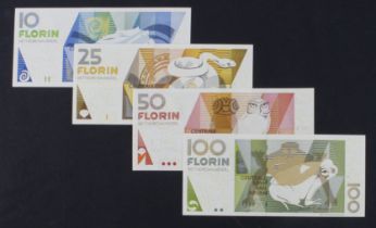 Aruba (4), 100 Florin dated 1st December 2012, 50 Florin dated 1st July 2008, 25 Florin dated 1st