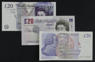 Bank of England (3), Bailey 20 Pounds issued 2007, FIRST RUN 'AA01' prefix, serial AA01 306877 (