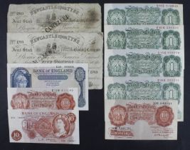 Bank of England and Provincial (10), Peppiatt 10 Shillings 1934 (B236), 1 Pound 1948 (B260), Beale 1