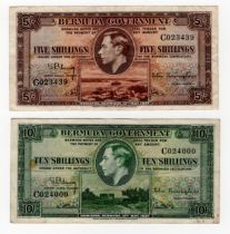 Bermuda (2), 10 Shillings dated 12th May 1937, scarce Green issue, serial C024000 (TBB B109a,