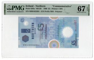 Northern Ireland, Northern Bank Limited 5 Pounds polymer note dated 8th October 1999, signed Don