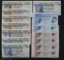 Northern Ireland, Bank of Ireland (14), an Uncirculated group, 20 Pounds dated 2000, 10 Pounds (8)