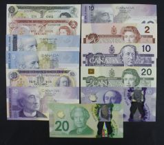 Canada (12), 1 Dollar 1973, 2 Dollars (2) 1974 and 1986, 5 Dollars (2) 2002 and 2006, 10 Dollars (5)