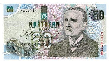 Northern Ireland, Northern Bank Limited 50 Pounds dated 8th October 1999, signed Don Price, serial