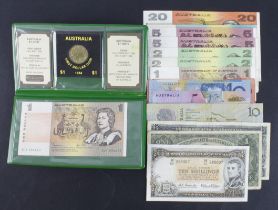 Australia (21), including 1 Pound 1941, 10 Shillings 1961 - 65, 5 Pounds 1954 - 59, 20 Dollars 1991,