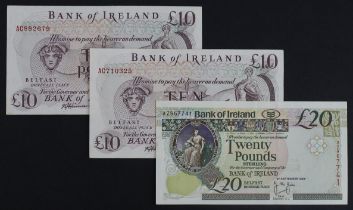 Northern Ireland, Bank of Ireland (3), 10 Pounds issued 1985, signed D.J. Harrison, serial