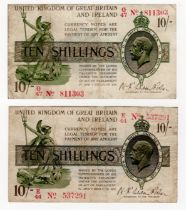 Warren Fisher (2), 10 Shillings (T25) issued 1919, serial G/47 811303, No. with dot (T25, Pick356)