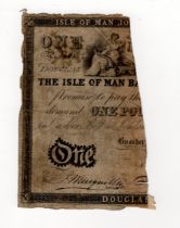 Isle of Man 1 Pound, The Isle of Man Joint Stock Banking Company, left half note, serial number