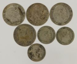 Danish West Indies (7) silver minors: 3-Cents and 5-Cents 1859, VF-EF