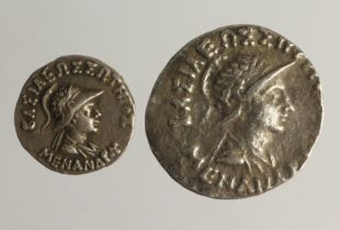 Ancient Greek silver (2): Indo-Greek Kingdom of Bactria, Menander I c.155-130 BC Drachm, 2.44g,