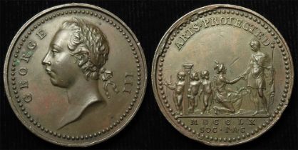 British Commemorative Medal, bronze d.39mm: George III, Protector of the Arts 1760 (medal) by J.