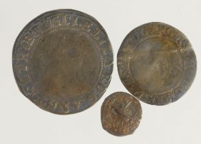 English hammered silver (3): Elizabeth I Shilling mm. 1 (1601) Fair - centres poor but legends