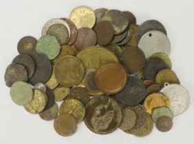 Exonumia (81) tokens, medallions, jetons, counters etc.