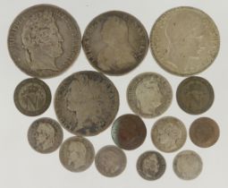 France (15) 18th-20thC assortment, mostly silver incl. crown-size.