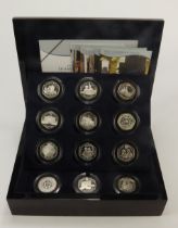 British Commonwealth silver proofs (18) crown-size, most hexagonal: Royal Mint: HM The Queen &