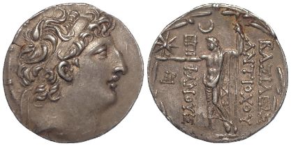 Ancient Greek: Seleukid Empire, Antiochos VIII Epiphanes (Grypos) AR Tetradrachm, Ake-Ptolemais, c.