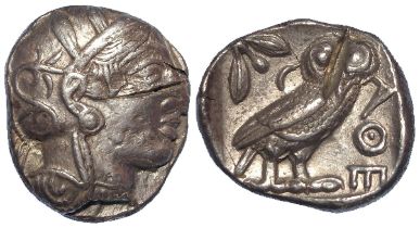 Ancient Greek: Athens AR Tetradrachm, classical period, 17.12g, VF with test cuts.