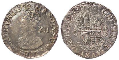 Charles I silver Shilling mm. crown, S.2791, 5.90g, F/GF