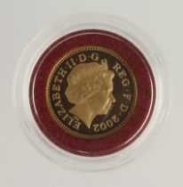 Gold Proof Penny 2002 aFDC in capsule only (taken from the Jubilee set) (0.2057 troy oz AGW)