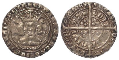 Edward III pre-treaty 1351-61 silver Groat of London, nick in V of CIV therefore S.1567. 4.53g. F/