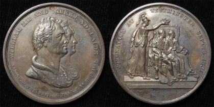 British Commemorative Medal, silver or white metal d.45.5mm, 31.36g: Coronation of William IV