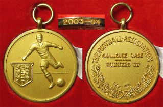 British Sporting Medal: F.A. Challenge Vase (football) Runners Up Medal, hallmarked silver-gilt 13.