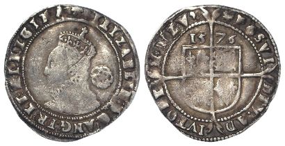 Elizabeth I hammered silver Sixpence 1576 mm. eglantine, S.2563, 2.93g, Fine, a few scratches.