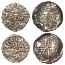 Henry III Long Cross silver Pennies (2) both Henri on Lunde (London Mint); one Class 3b, 1.45g, S.