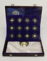 Channel Islands silver proof 50p's (12) Royal Mint: Coronation Anniversary Silver Proof Collection