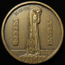 Canada & France, commemorative medal, bronze d.49.5mm: Vimy Ridge Memorial unveiling 1936, EF
