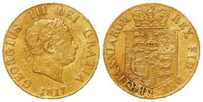 Half Sovereign 1817, slightly bent Fine.
