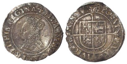 Elizabeth I Second Issue 1560-1 silver Groat mm. cross-crosslet, 2.00g, S.2556, crinkled and