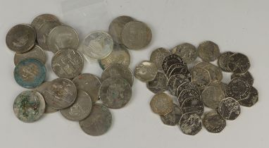 GB & Commonwealth, a quantity of Crowns (one silver), corrosion noted, and a complete set of 2012