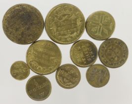 Coin Weights (10) brass 18th-19thC collection including large Portuguese denominations.