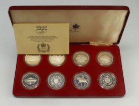 GB & Commonwealth silver proof Crowns (8) 1977 The Queen's Silver Jubilee, a set by Spink, aFDC (