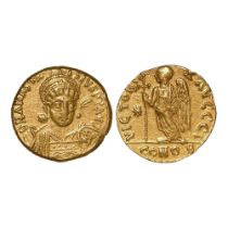 Eastern Roman Empire (Byzantine): Anastasius gold Solidus (clipped) 491-518 AD. 2.96g. Short of flan