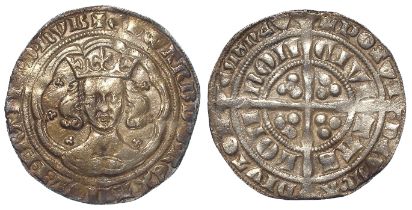 Edward III pre-treaty 1351-61 silver Groat of London, annulet in quarter below DON. 4.58g. N1194;